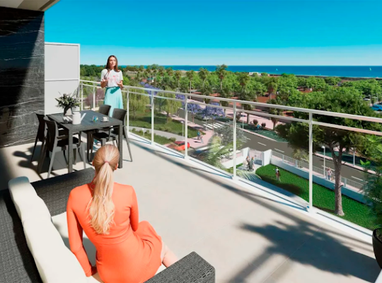 Apartmány v 1.linii na pláži v Oropesa del Mar, Costa Valencia