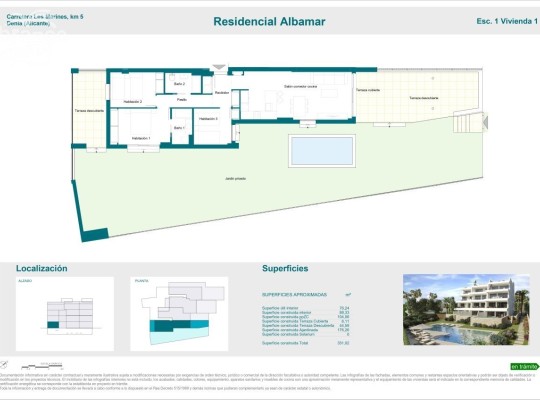 Luxusní apartmán se zahradou a soukromým bazénem první linie  Denia