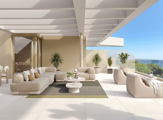Moderní bydlení s výhledem na moře, 500m od pláže, Mijas Costa, Marbella