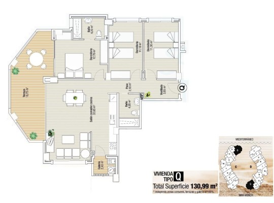 La Manga del Mar Menor (La Manga), Apartment #RD-N8370