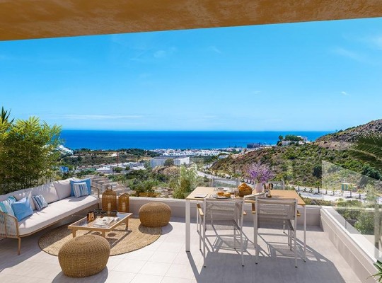 Prostorné domy s jižní orientací a výhledem na moře, La Cala Mijas