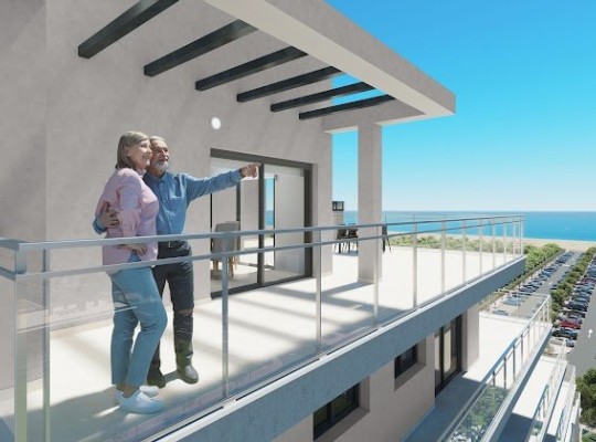 Apartmány v 1.linii na pláži v Oropesa del Mar, Costa Valencia